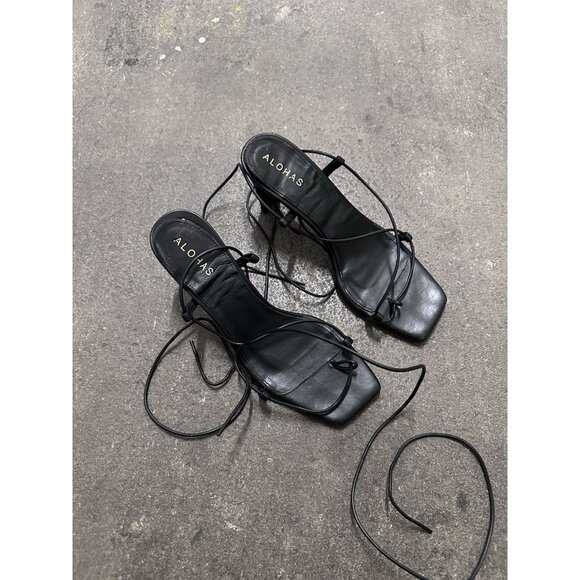 ALOHAS Bellini Sandals Black Leather - Picture 4 of 5